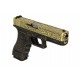 WE Модель пистолета  GLOCK-17 gen3, металл слайд, под бронзу с гравировкой , WE-G001BOX-BR